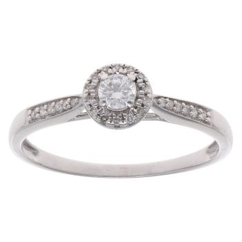 9ct White Gold 0.30ct Brilliant Cut Diamond Cluster Ring
