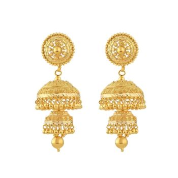 22ct Yellow Gold Earrings in Filligree with Droppers
