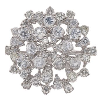 18ct White Gold 3.00ct Brilliant Cut Diamond Cluster Ring