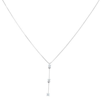 18ct White Gold 0.15ct Diamond Pendant and Chain 18"