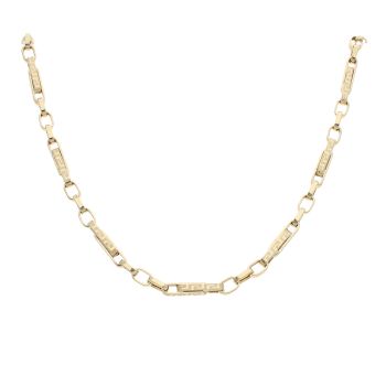 14ct Yellow Gold Greek Key Fancy Chain 24"