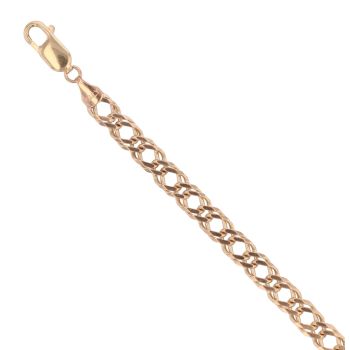 9ct Yellow Gold Double Curb Bracelet 8"