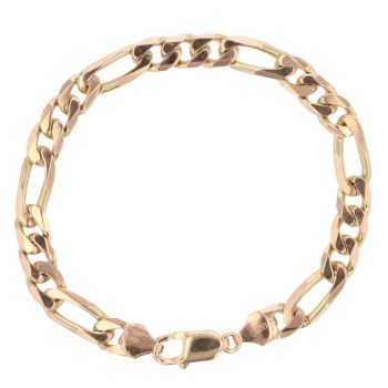 9ct Yellow Gold Figaro Bracelet 8"