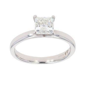 14ct White Gold 0.99ct French Cut Diamond Solitaire Ring