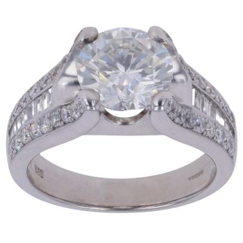 14ct White Gold 3.50ct Diamond Solitaire Ring