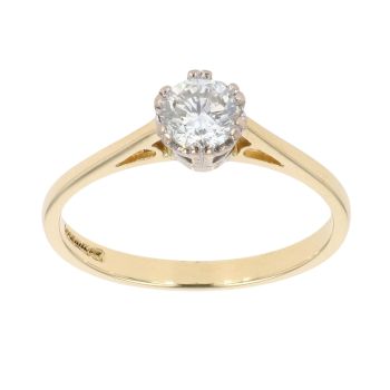 18ct Yellow Gold 0.50ct Brilliant Cut Diamond Solitaire Ring