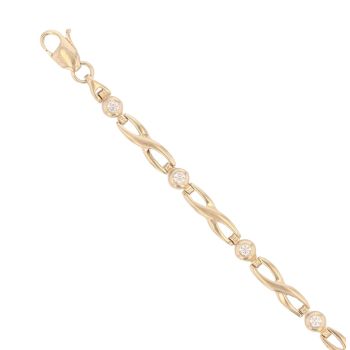 9ct Yellow Gold Cubic Zirconia Bracelet 7"