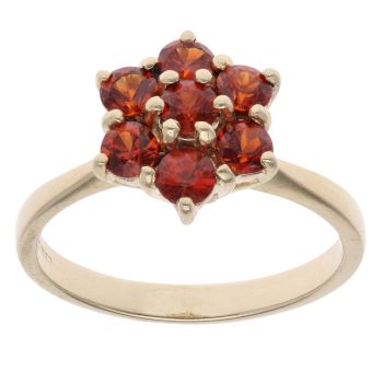 9ct Yellow Gold Garnet Cluster Ring