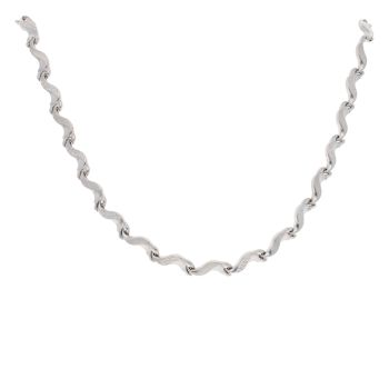 9ct White Gold Fancy Chain 18"