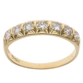 18ct Yellow Gold 0.70ct Brilliant Cut Diamond Half Eternity Ring
