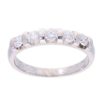 9ct White Gold 0.50ct Diamond Five Stone Ring