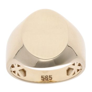 Children's 14ct Yellow Gold Oval Plain Signet Ring