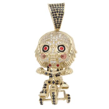 9ct Yellow Gold Multi Gemstone Jigsaw Figure Pendant