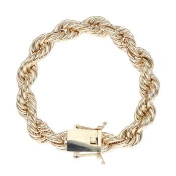 9ct Yellow Gold Rope Bracelet 8"