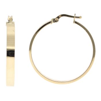 14ct Yellow Gold Plain Hoop Earrings