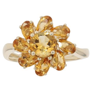 9ct Yellow Gold Heliodor Cluster Ring