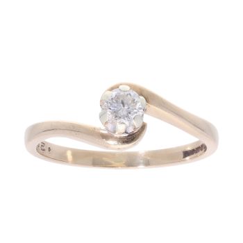 9ct Yellow Gold 0.25ct Diamond Twist Solitaire Ring
