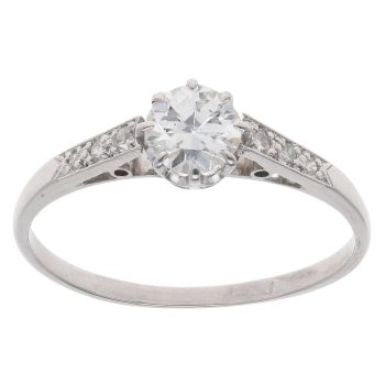 18ct White Gold 0.50ct Brilliant Cut Diamond Solitaire Ring