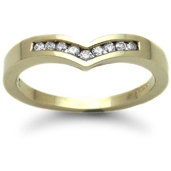 9 Carat Yellow Gold 15pts Channel Set Wishbone Ring