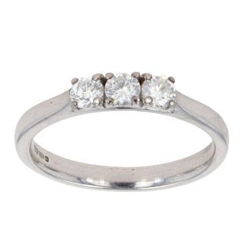 18ct White Gold 0.35ct Diamond Trilogy Ring