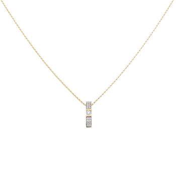 9ct Yellow Gold Cubic Zirconia Fancy Pendant and Chain 18"