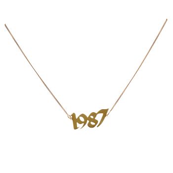9ct Yellow Gold Personalised Date Necklace