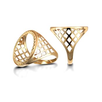 9ct Yellow Gold Full Sovereign Basket Ring Mount