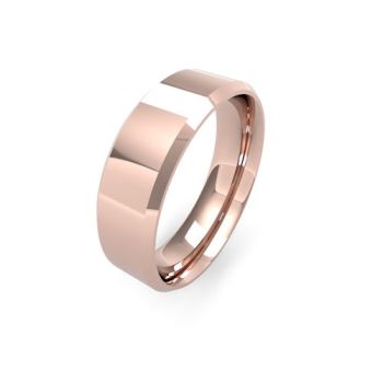 18ct Rose Gold 6mm Soft Chamfered Edge Wedding Band