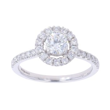 Platinum 1.27ct Brilliant Cut Diamond Cluster Ring