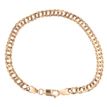 9ct Yellow Gold Double Curb Bracelet 8.5"