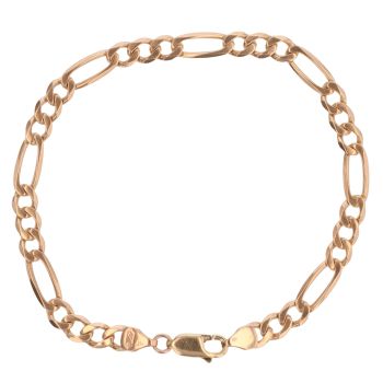 9ct Yellow Gold Figaro Bracelet 7.5"