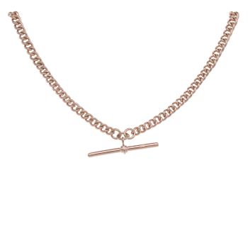 9ct Rose Gold Albert T-Bar Chain 22"