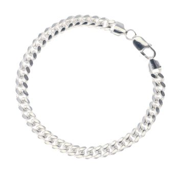 Silver Cuban Curb Bracelet 8.5" By Icesia
