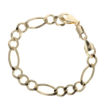 9ct Yellow Gold Figaro Bracelet 7.5"