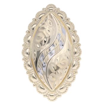 14ct Yellow Gold Patterned Marquise Ring