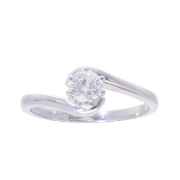 18ct White Gold 0.35ct Diamond Solitaire Twist Ring