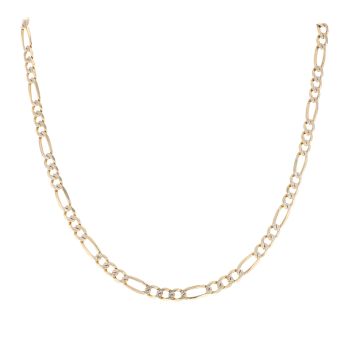 9ct Yellow And White Gold Figaro Chain 18"