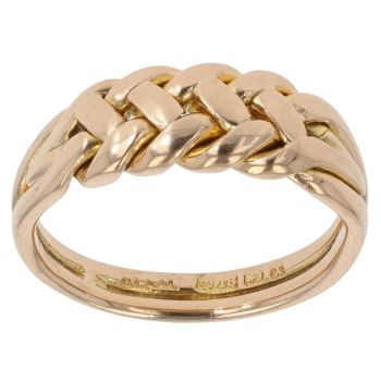 18ct Yellow Gold Braid Patterned Fancy Ring