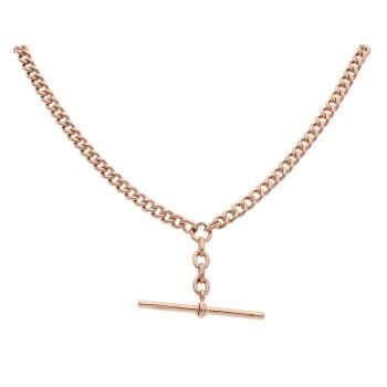 9ct Rose Gold Albert T Bar Chain 16"