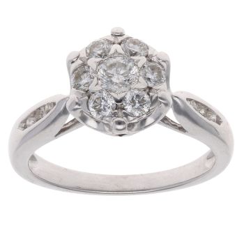 18ct White Gold 0.50ct Brilliant Cut Diamond Cluster Ring