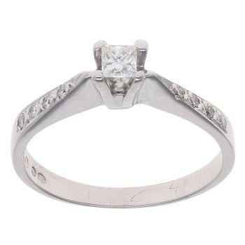 18ct White Gold 0.25ct Princess Cut Diamond Solitaire Ring