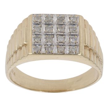 9ct Yellow Gold 0.33ct Diamond Signet Ring
