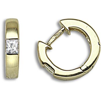 18 Carat Yellow Gold 18pts Diamond Earrings