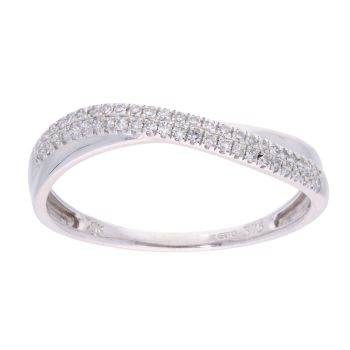 9ct White Gold 0.25ct Diamond Crossover Ring