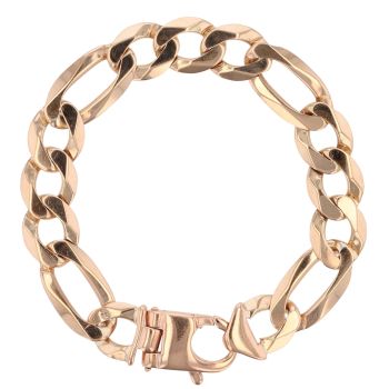 9ct Yellow Gold Figaro Bracelet 9"