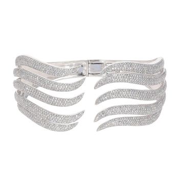 14ct White Gold 5.00ct Brilliant Cut Diamond Bangle