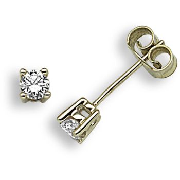 9 Carat Yellow Gold 30pts Diamond Stud Earrings