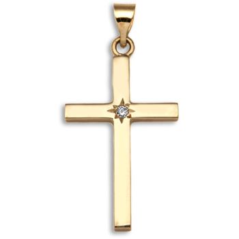 9 Carat Yellow Gold 0.05pts Diamond Cross