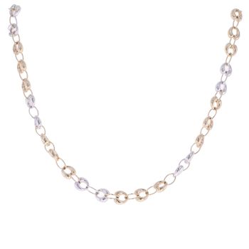 9ct Yellow And White Gold Fancy Chain 18"