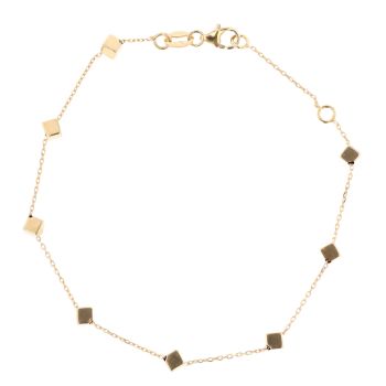 9ct Yellow Gold Cube Bracelet 7"